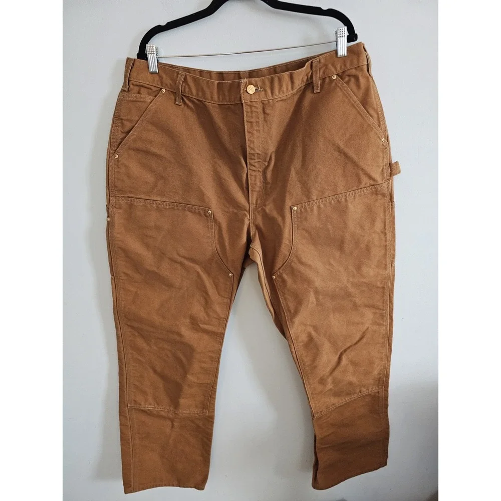 Vintage Carhartt Brown Duck Canvas Double Knee Brush‎ Carpenter Workwear Pants